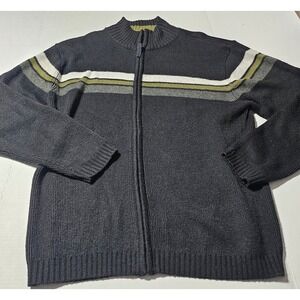 Modern Culture‎ Full Zip Cardigan Sweater Long Sleeve Mock Neck Mens Size XL